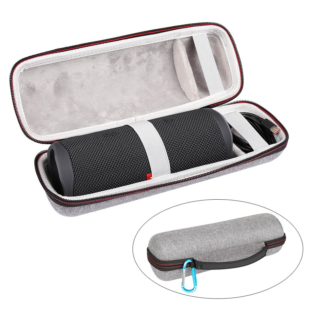 Travel Portable Protective Carrying Case Hard Shell Storage Bag Pouch Cover with Carabiner for JBL Flip 5 Flip5 Speaker: Double burlap