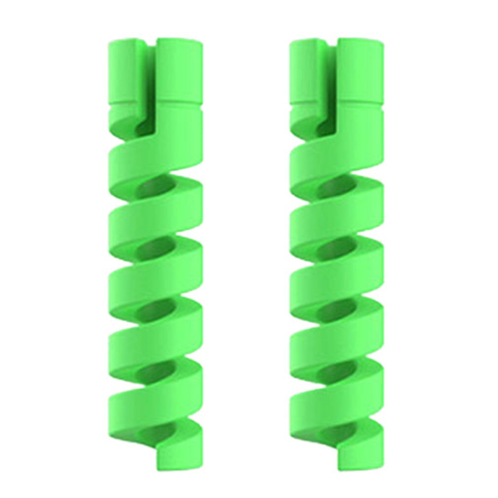 2-10Pcs Cable Protector Winder Wire Cord Organizer Cover for iphone USB Charger Cable Cord Spiral USB Cable Protection: 2pcs green