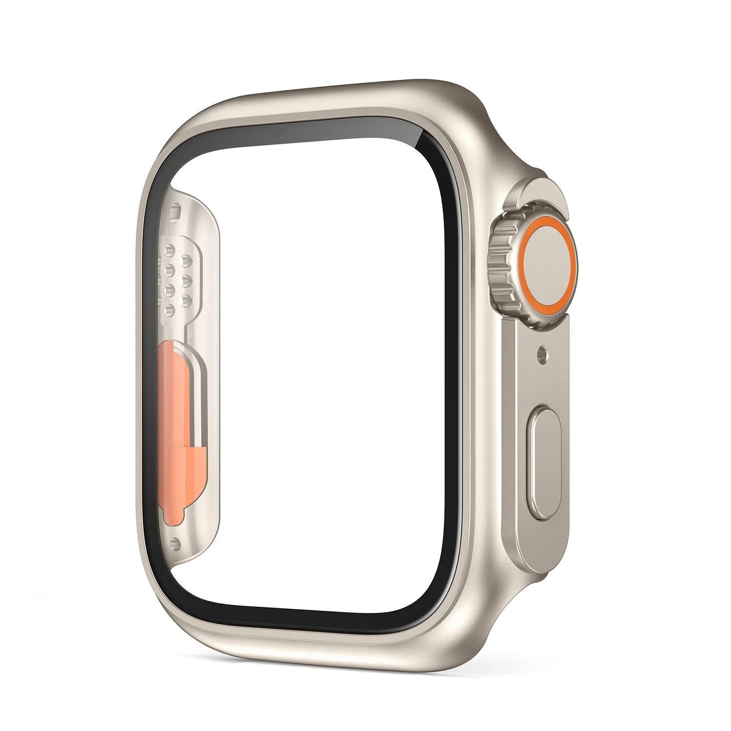 Glass+Case for Apple Watch 44mm 45mm 41mm 40mm 42mm 38mm Screen Protector Cover Change Ultra Bumper iWatch Series 9 8 7 SE 6 5: Rose Gold / 2 - 3.9 Inches