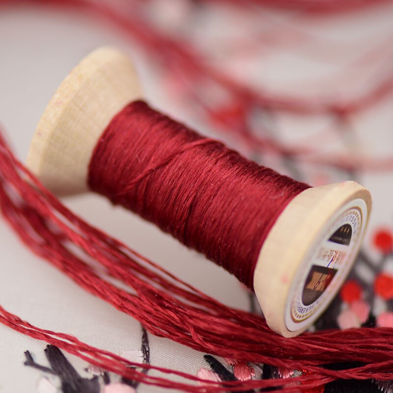 Red thread /20 meters silk thread/decorative hand embroidery/mini spool/embroidery line: 9