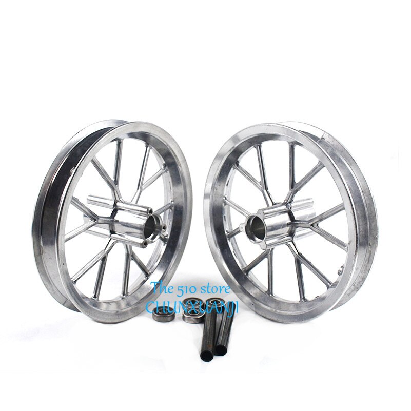 1 Pair Front Rear 121/2 x 2.75 Tire Wheel Rim Replacement for 49cc Mini Moto Pocket Dirt Bike, Silver