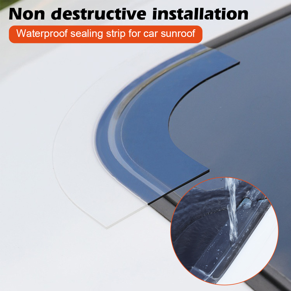 Tira de sellado impermeable Universal para techo solar de coche, transparente, reductor de ruido, resistente a altas temperaturas, Kit de sellado para techo solar