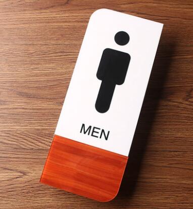 Akryl trækorn toiletskilt prompt mænd & kvinder toilet toiletskilte dørklistermærke dørskilt skiltning: Blå