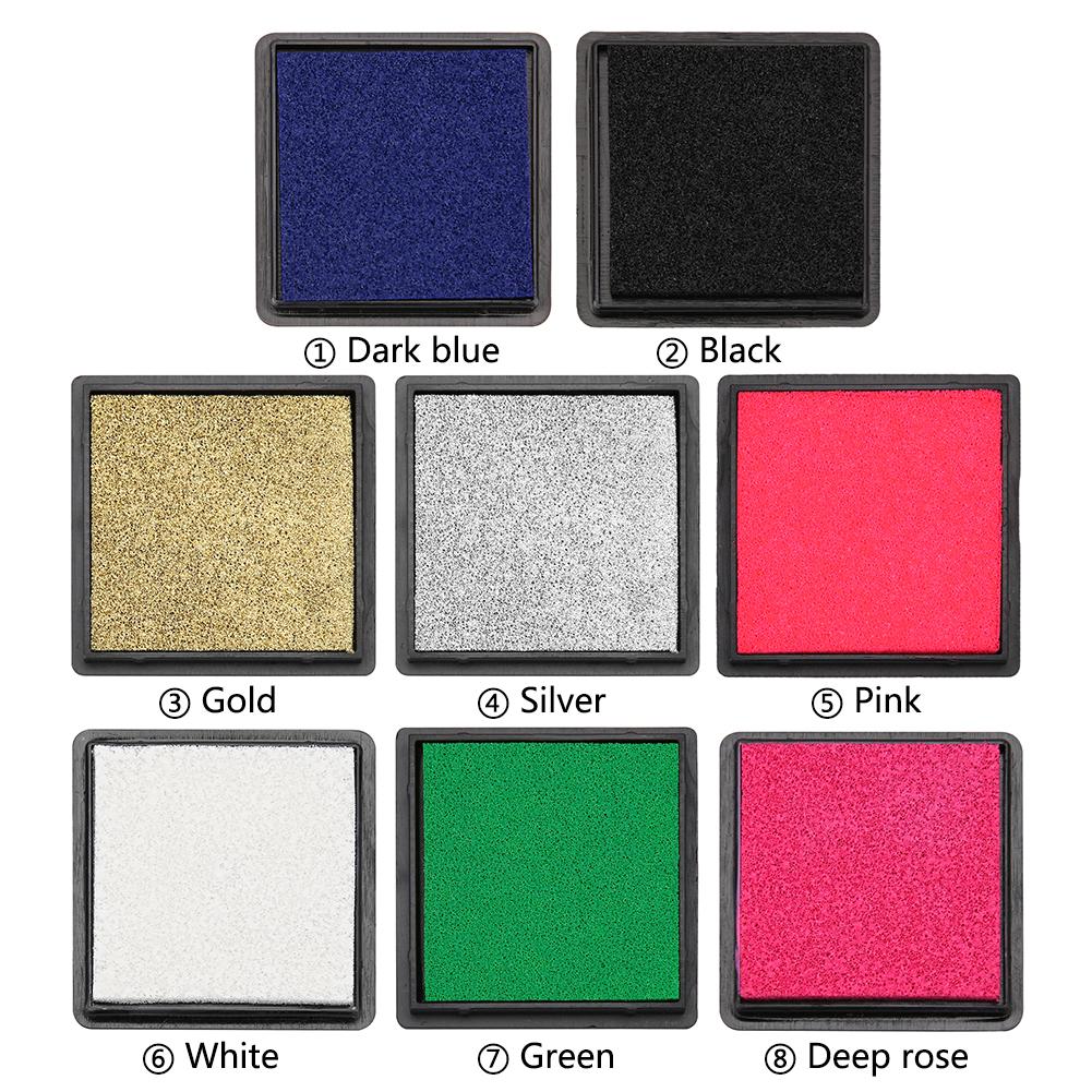 Almohadilla de tinta cuadrada con huella dactilar para DIY, tarjeta manualidades de papel para álbum de recortes, sello de sellado, almohadilla de tinta para decoración de boda