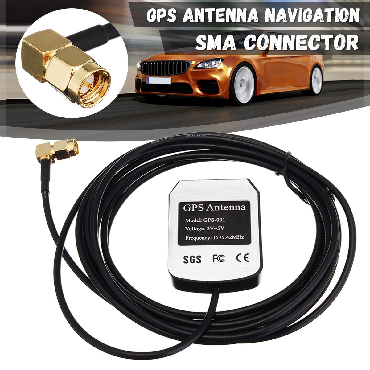 1X30Cm Gps Antenne Navigatie Positionering Antenne Gebogen Mannelijke Sma Connector Auto Repeater Ontvanger Zender Voertuig Gps