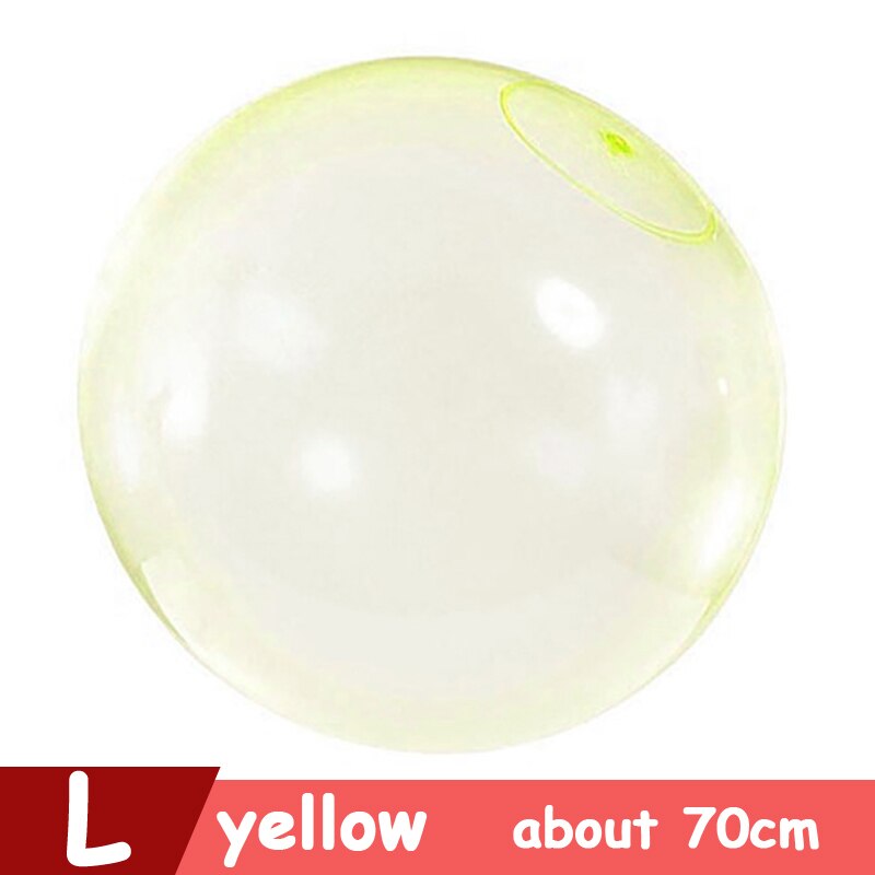 XL L M S Inflatable Soft Water FilIed Bubble Ball Blow up Summer Outdoor Fun Games For Party Pool Bath Ballon Toys Playball: L Yellow about 70cm