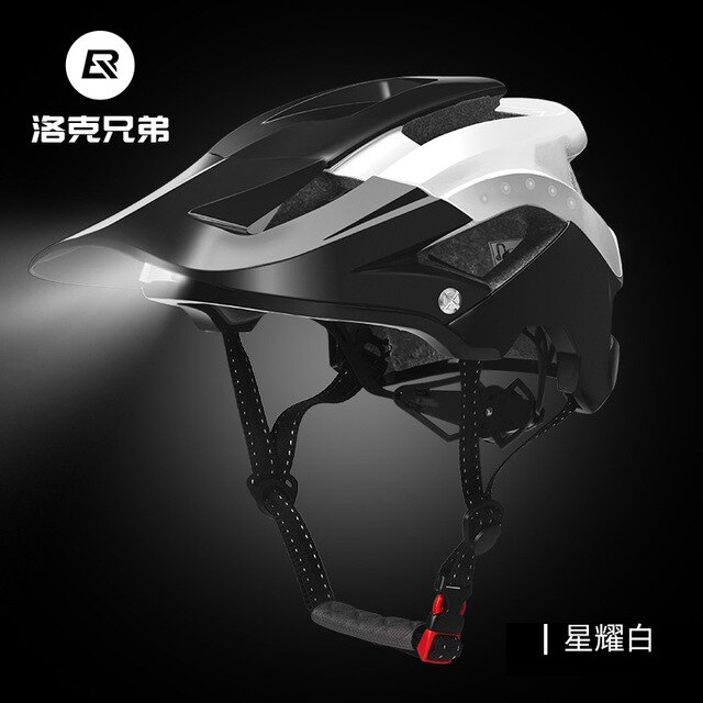 ROCKBROS Bike Headlamp Night Cycling Helmet With Glowing Headlight Warning Light MTB Bicycle Helmet Rechargeable Safety Cap
