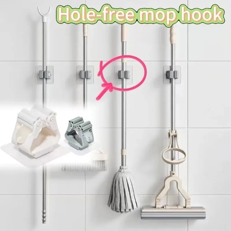 Supporto per scopa autoadesivo Supporto per scopa Supporto per scopa a parete Supporto per scopa Spazzola per spazzare Gancio Organizzatore di stoccaggio Accessori per la cucina del bagno