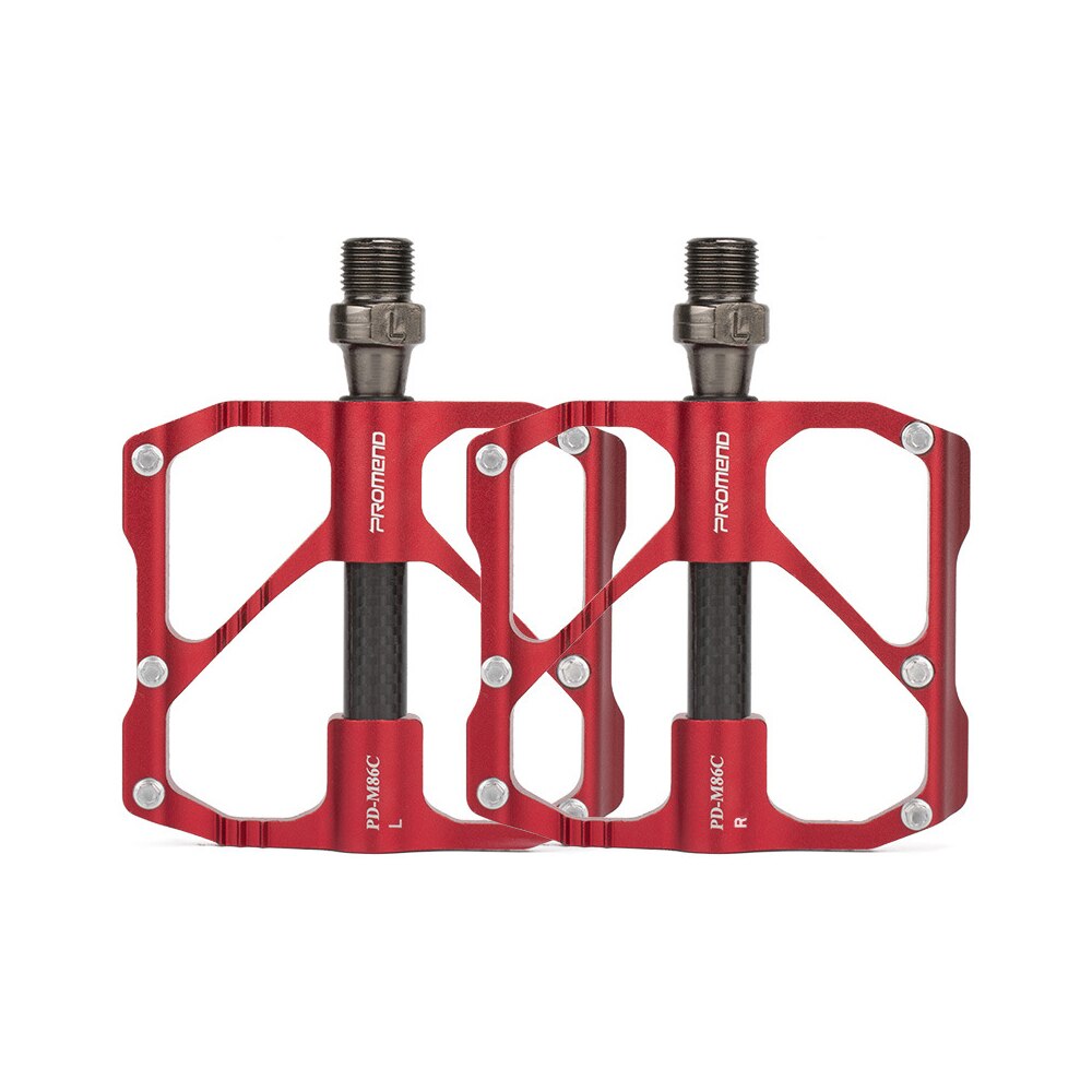 PROMEND Mtb Pedal Quick Release Road Bicycle Pedal Anti-slip Ultralight Mountain Bike Pedals Carbon Fiber 3 Bearings Pedale Vtt: Red