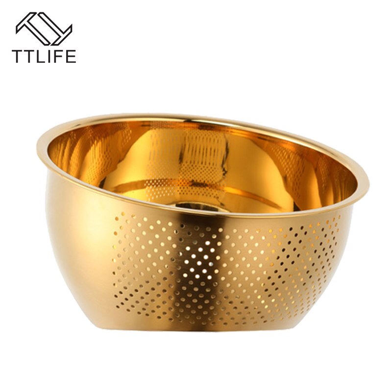 De acero inoxidable escurridor lavado cuencos cocina colador de Pasta verduras utensilios de cocina frijoles tamiz frutas Herramientas de limpieza