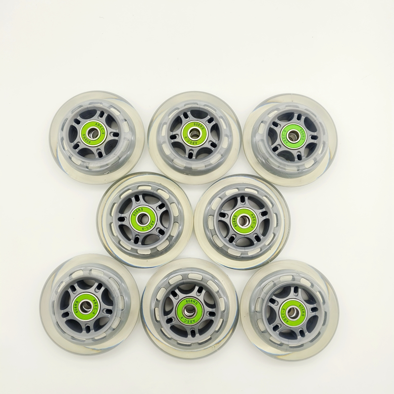 rolschaatsen wiel scooter wiel 80x24 zwart grijs transparante kleur 8pcs/lot