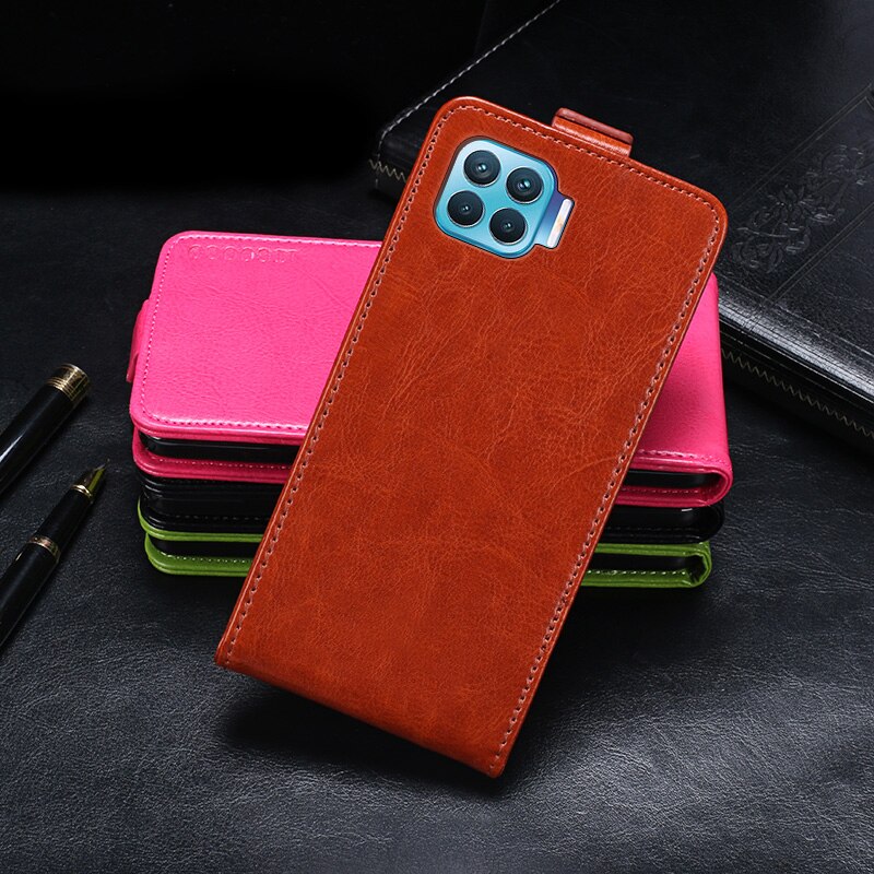 UP Down Case For OPPO Reno 4 Lite 6.43 inch Phone Bag Holster Vertical Flip PU Leather Cover For OPPO Reno4 Lite CPH2125 Cases