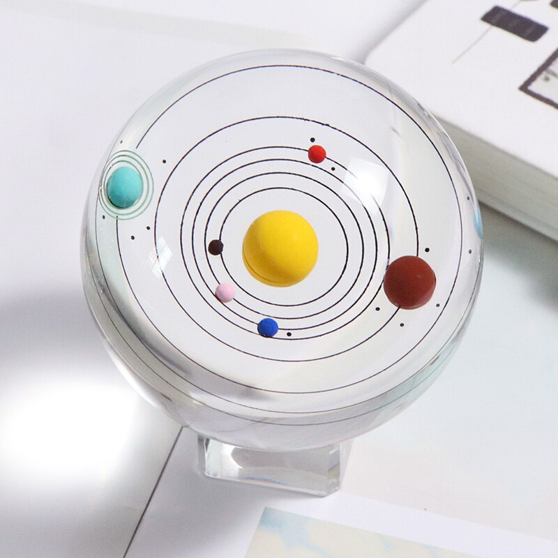 8cm farverige solsystemkugle 3d model globusglas miniatureplaneter til dekorationer til hjemmedekorationer souvenir til astrofil