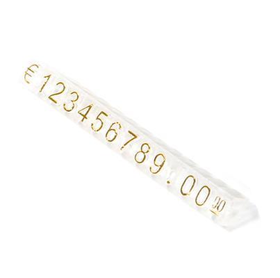 Lot 14 Euro Dollar Mini Prijs Cijfer Cubes, Blokken Stok, gecombineerd Nummer Cijfers Tag Teken Pop Prijzen Display Stand Frame:  Euro Golden