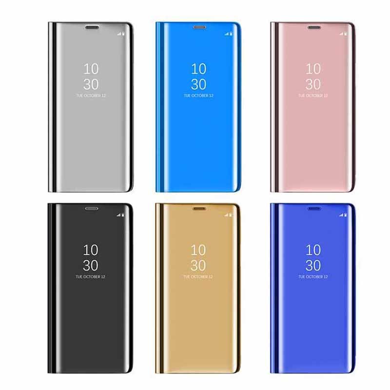 Voor huawei  y9a hoesje 6.63 inch luxe spiegel slimme leren flipcover voor huawei  y9a y9 a hoesje standaard beschermende shell fundas
