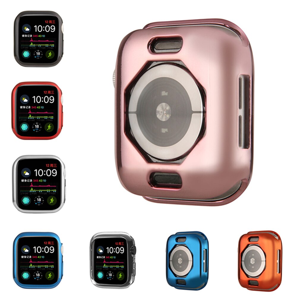 Vesker til eple se myk silikon støtfanger deksel urkasse til iwatch serie 4 rammebeskyttelse 44mm 40mm størrelse anti-sjokk
