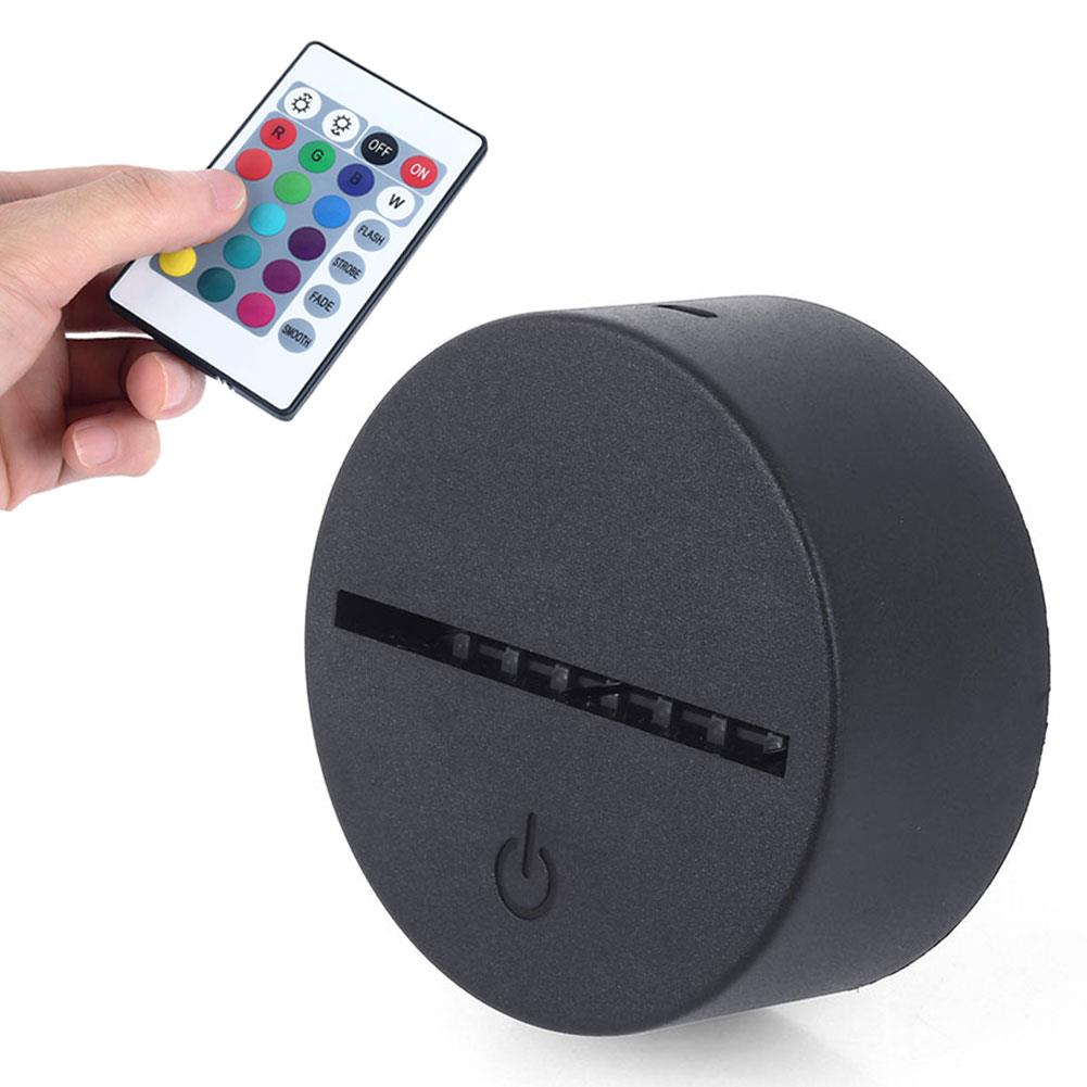 Socle lumineux 3D avec télécommande tactile lumineux romantique luminaire support de lampe Bases de lampe maison intérieure (seulement support de lampe): Only black holder