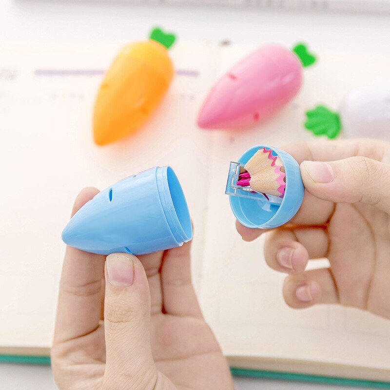 Pencil Sharpener Carrot Cute Cutter Portable for Kids Stationery School Classroom