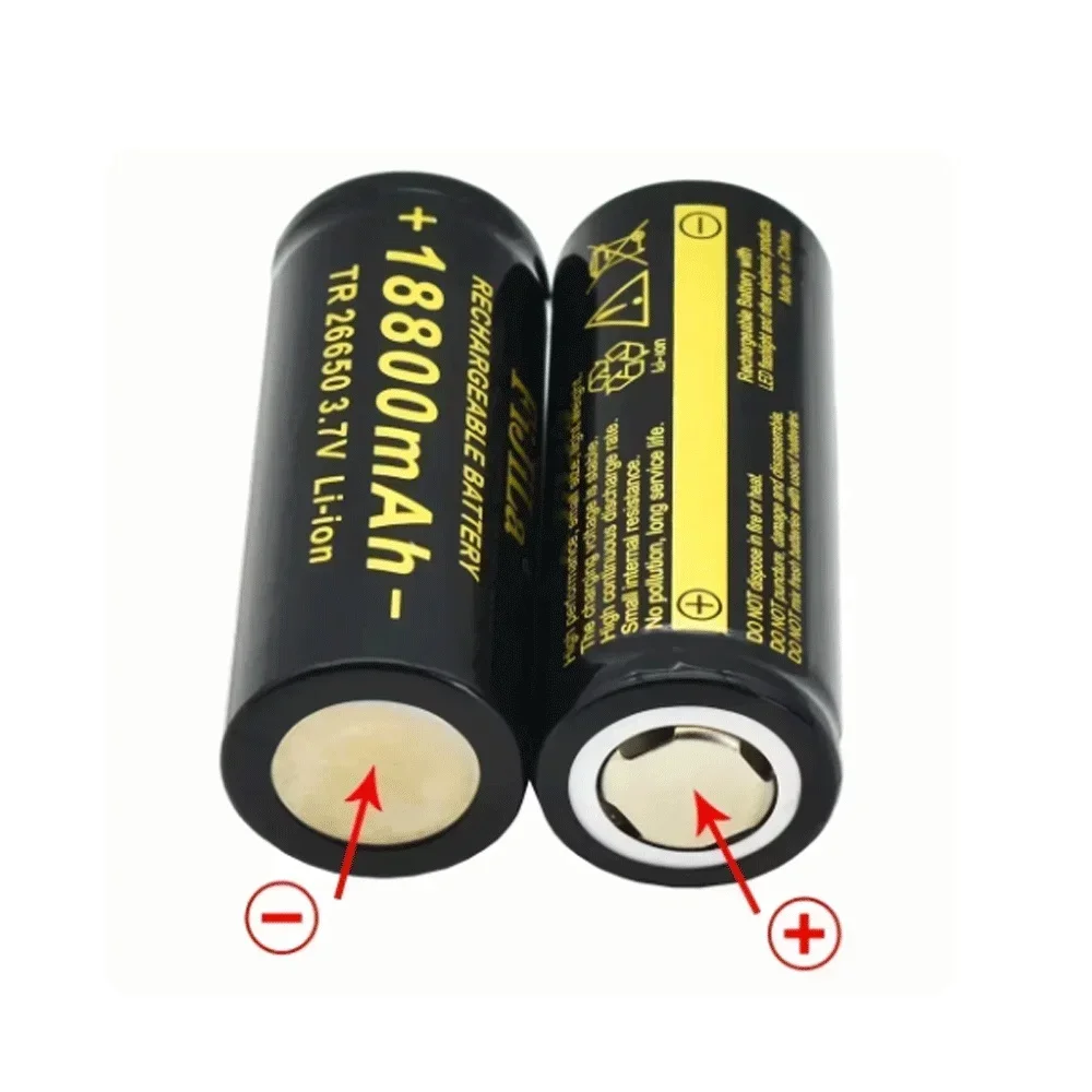 26650 3.7V 18800mAh Batteria ad alta capacità 26650 50A Batteria ricaricabile agli ioni di litio per torcia giocattolo + caricabatterie