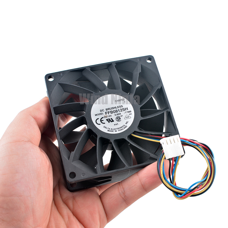 FFB0812SH 8cm 80mm fan 80x80x25mm DC 12V 0.60A 4pin Dual ball bearing high speed Axial flow fan cooling fan for chassis CPU