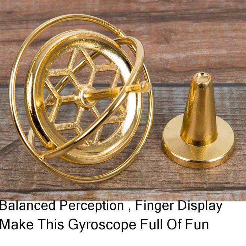 Creatieve Wetenschappelijke Educatief Metalen Vinger Gyroscoop Gyro Top Druk Verlichten Klassieke Speelgoed Traditionele Leren Speelgoed Voor Kinderen