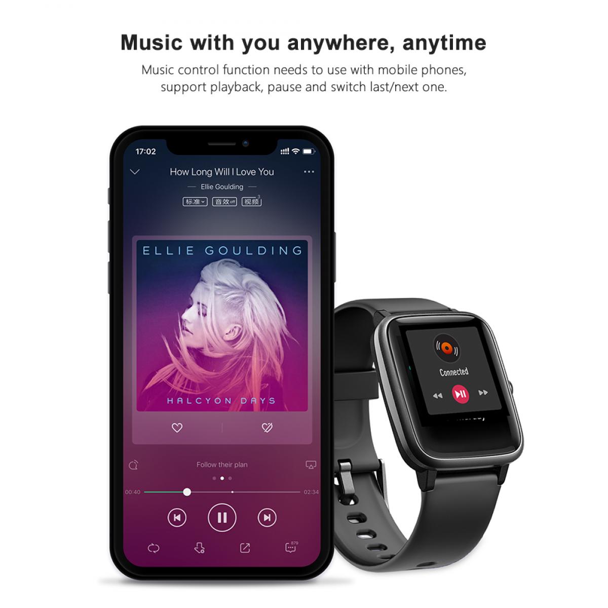 Bluetooth ID205L HD Screen Smart Watch Wearable Tracker Heart Rate Sports Waterproof 1.3 Inch for Android Ios Smart Watch