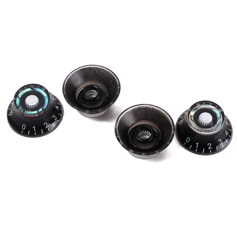 4PCS LP Electric Guitar Tone Volume Knob Small Round Abalone Shell / Black White Button