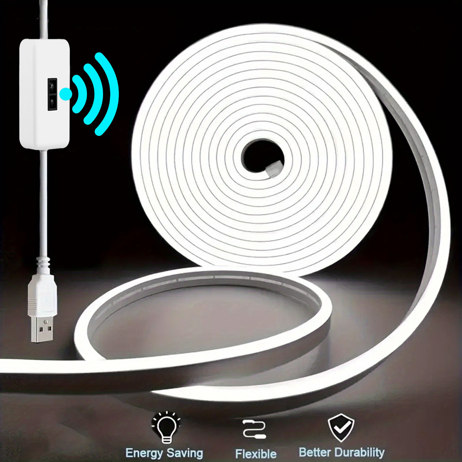 Bewegung Sensor Neon- LED Licht Streifen USB Dimmbare Schalter Neon- Zeichen flexibel Silikon Seil Tupe Wasserdicht Für Heimat draussen Dekor