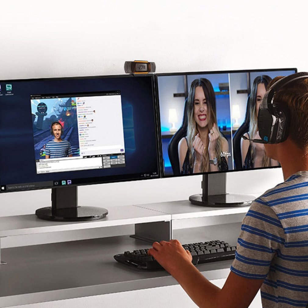 A870 Rotatable HD Webcam USB Rotating Camera Video Recording Web Camera with Microphone for PC Computer