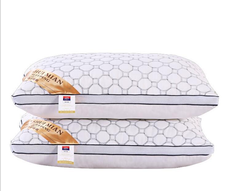 Nueva almohada alternativa blanca de 48x74 cm, almohada de 5 estrellas para Hotel, tela de microfibra, ropa de cama, cuello, almohadas suaves lavables para la salud, ropa de cama: color2