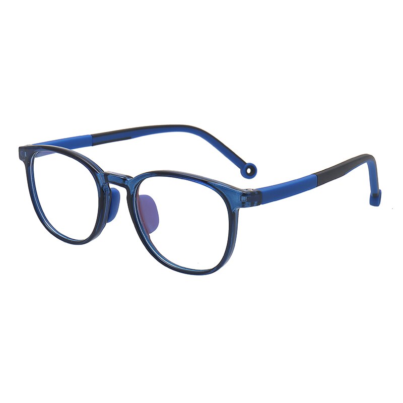 Kids Anti-blue Light Glasses Children Ultralight Round Eyeglasses Boys Girls Myopia Eyewear Blue Light Blocking Computer Glass: trans-dark blue