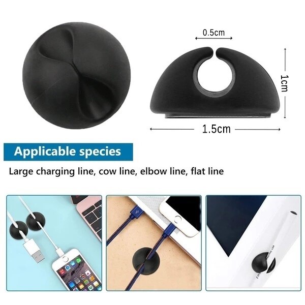 Car Data Cord Cable Mount Wires Fixing Clips Desk Wall USB Wire Cable Line Fastener Clip Organizer Auto Line Clips