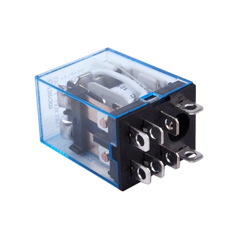 12V DC Coil Power Relay DPDT LY2NJ HH62P-L JQX-13F 10A With PTF08A Socket Base