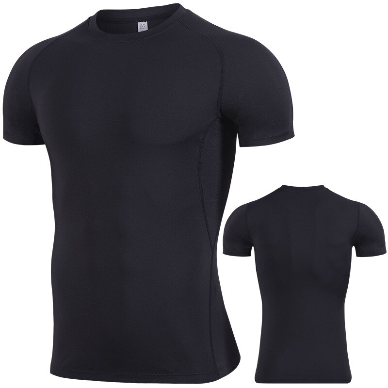 Camisetas negras de para hombre, ropa deportiva para gimnasio, camisas profesionales de secado rápido, multicolor, transpirables para correr al aire libre