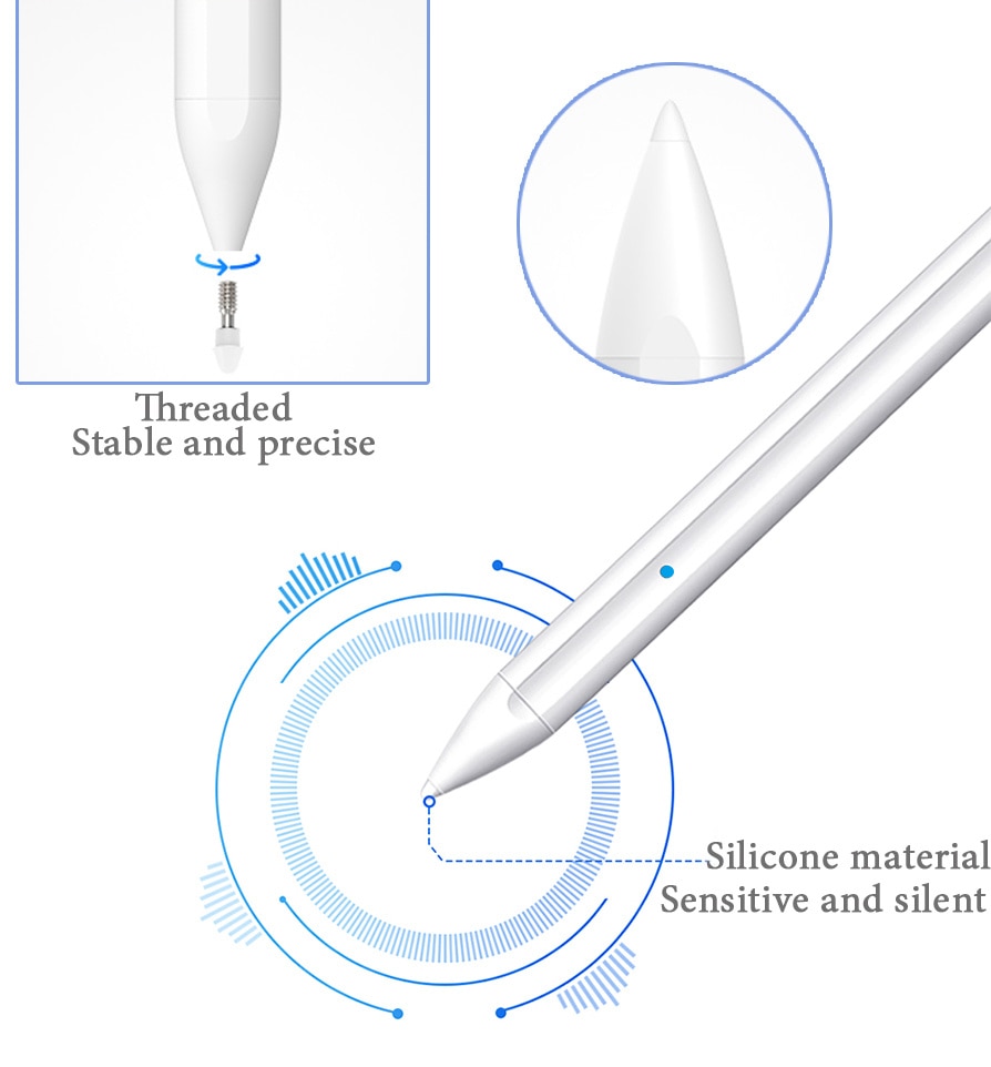 For Apple Pencil, iPad Pen For iPad Pro 3rd Gen 11/12.9 in, 6th 7th mini 5 Air 3 with Palm Rejection Wireless Charger Box