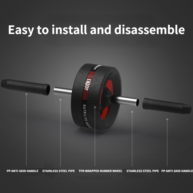 Ab Roller Abdominal Wheel Ab Roller with Mat For Arm Waist Leg Core Training Exercise Gym Fitness Equipment