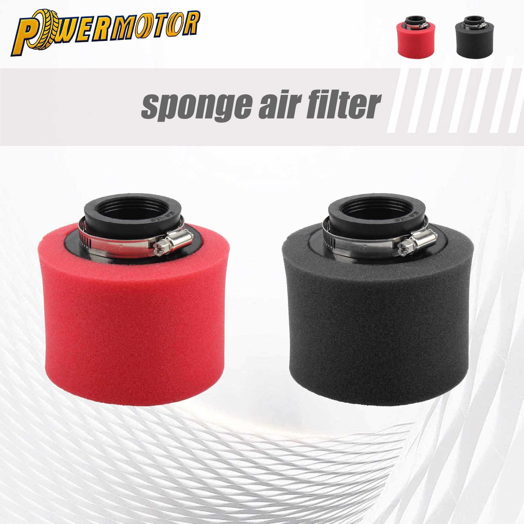 35mm 38mm Motorcycle Air Filter Double Layer Sponge Elbow Straight Neck For GY6 125cc 150cc Scooter Dirt Pit Bike Moped Parts