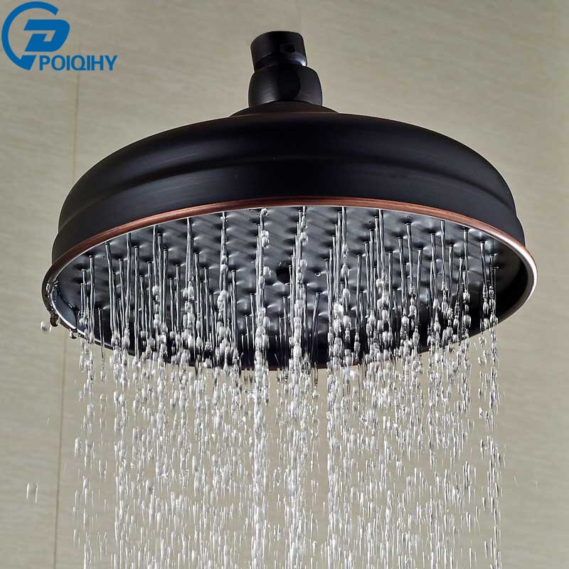 Poiqihy Messing Golden Regendouche Douchekraan Hoofd Badkamer Vervangen Regen Douchekop Antieke Messing Douchekop Accessoire: Bronze Black C