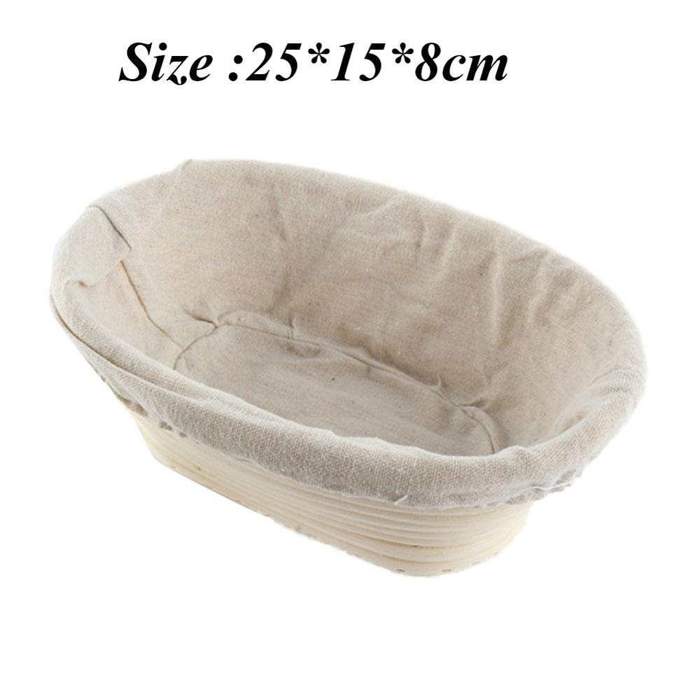 Cesta de fermentación de ratán Natural, cesta REDONDA/Ovalada para pan, masa de mimbre, cestas de prueba de masa de ratán: B2