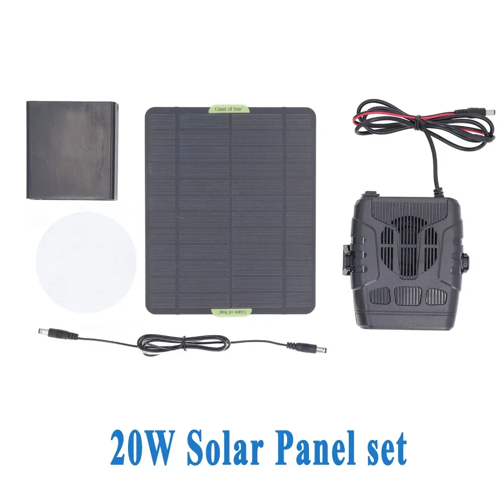 Solar Power Electric Heater 12V 20W 30W Winter Powered by Sunlight Drying and Heating Protable Outdoor Camping Car Pets Warmer: black