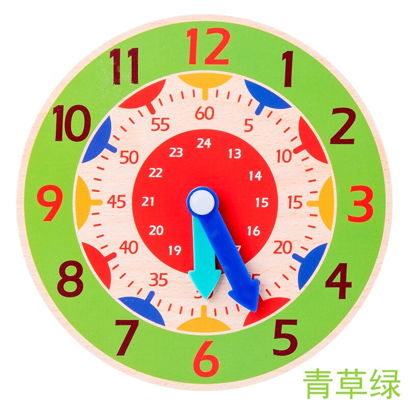Benqing Kinderen Puzzel Digitale Klok Speelgoed Baby Houten Speelgoed Kleuterschool Vroege Onderwijs Kraam Klein Speelgoed WJ086: green