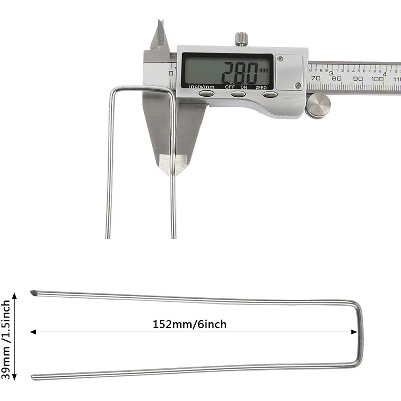 50 Pack Galvanized Landscape Fabric Staples Garden Stakes 6 Inch Heavy Duty Landscape Pins