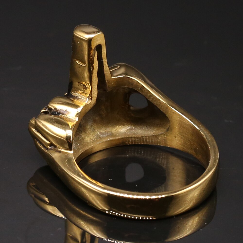 Middle Finger Shape Rings For Men Gold Silver Color Stainless Steel Men's Biker Ring Size 7 15 Jewelry Accessories For Him