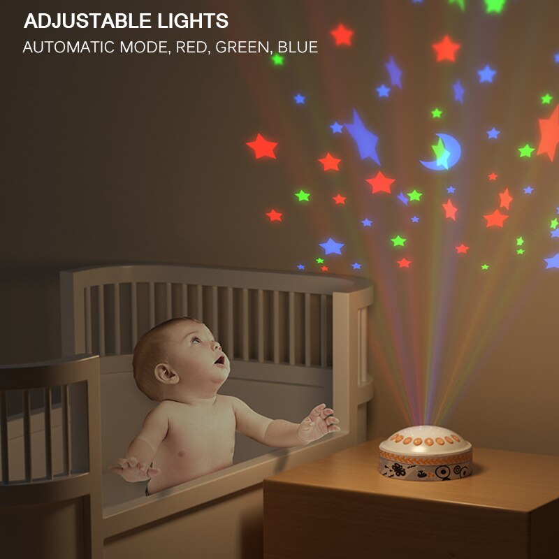 Projecteur de nuit étoile avec minuterie d'arrêt automatique, lampe de Projection à télécommande, veilleuse de musique, jouet lumineux pour bébé