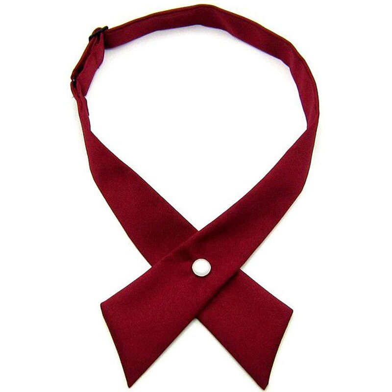 Nœud papillon croisé réglable pour hommes et femmes, solide, décontracté, col en métal, robe formelle de mariage: Dark Red