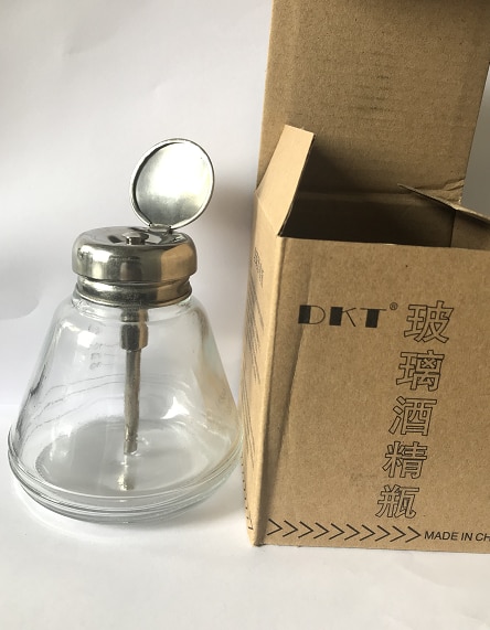 Anti-Static Glass Liquid Alcohol Bottle 150ML Phone Repair Clean Tool Automatic Water Bottle ESD Dispenser Bottle: Metal Core