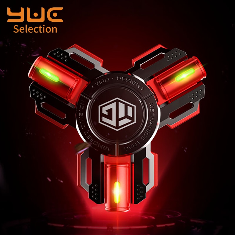 YUC LED Finger Spinner Light Hand Toys giocattoli antistress per adulti silenzioso R188 cuscinetto All Metal Fidget Spinner Glow giocattoli per ufficio
