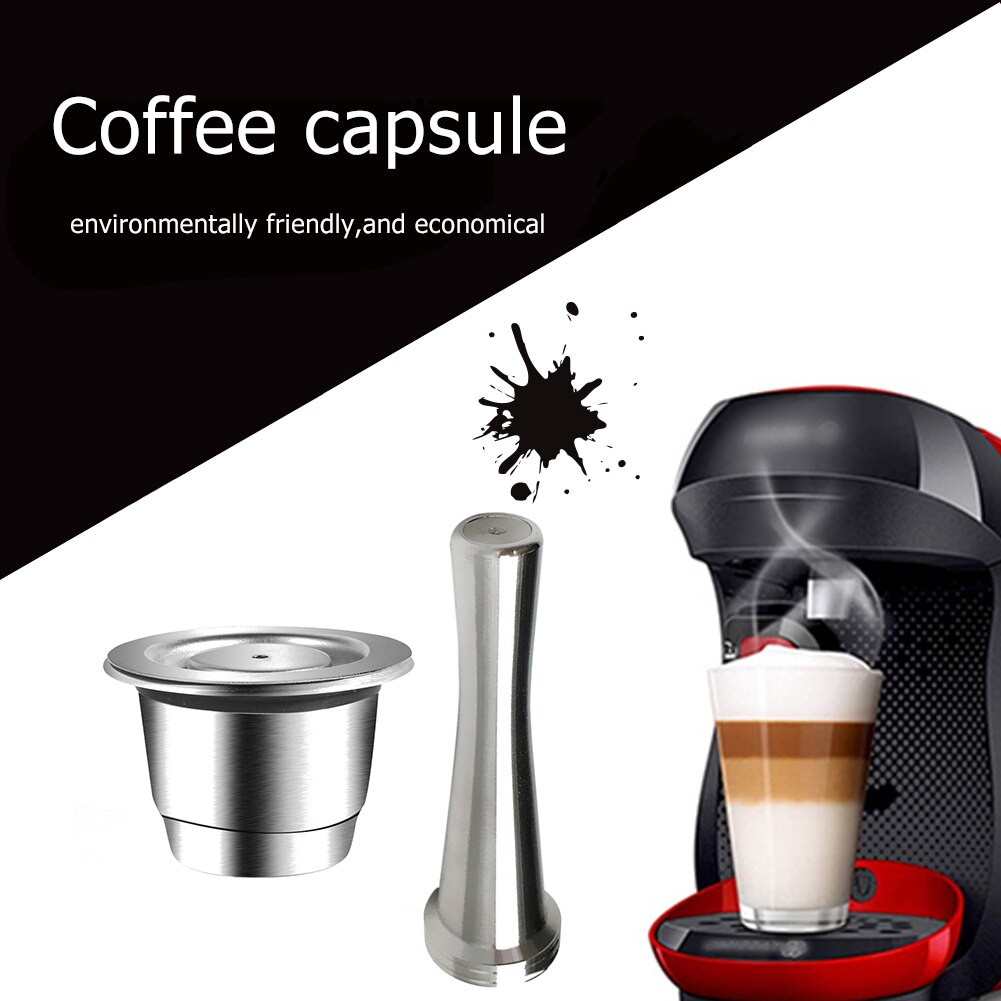 Herbruikbare Roestvrij Staal Koffie Capsule Voor Nespresso Hervulbare Koffie Maker Mand Filter Met Koffie Sabotage Coffeeware