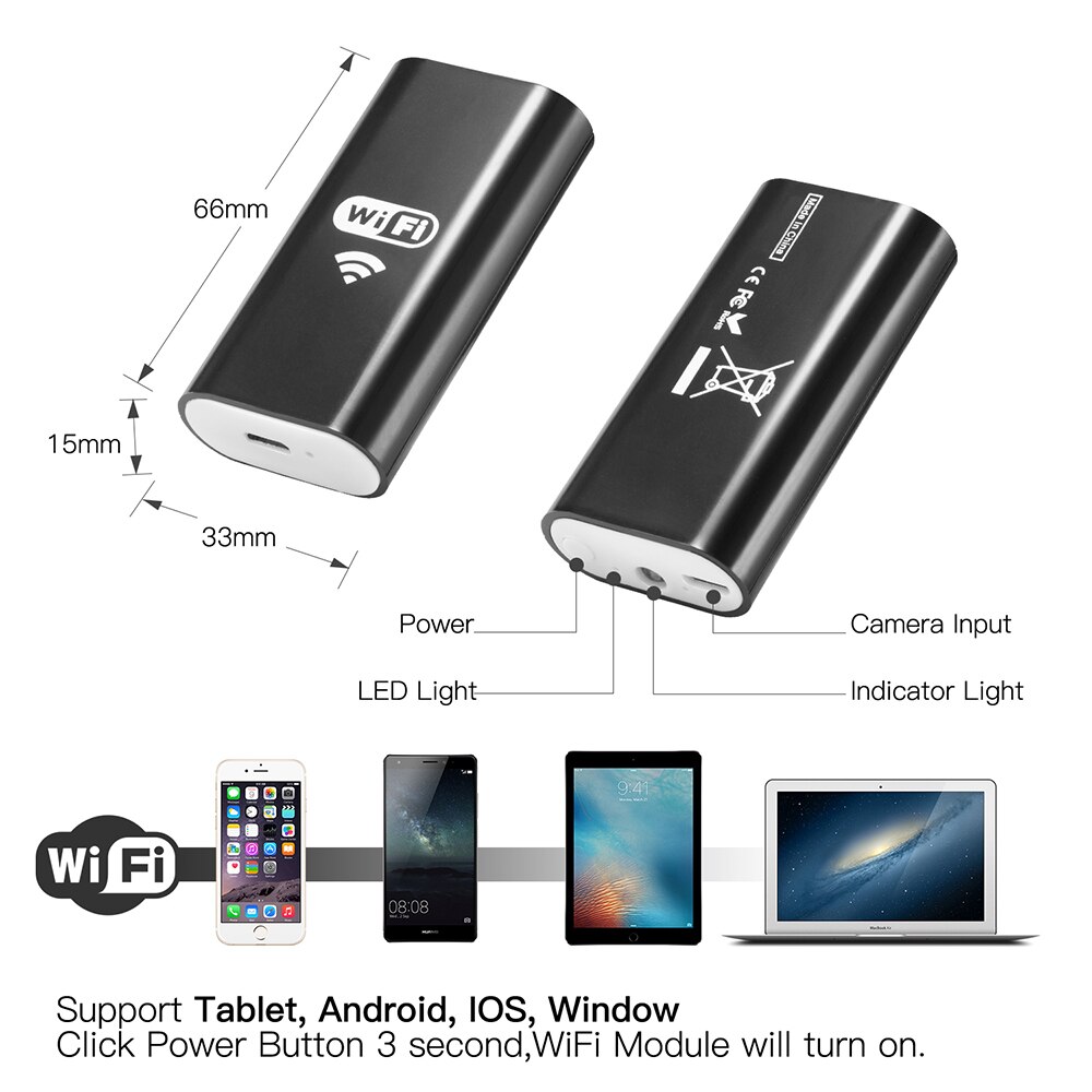 8 MM Lens Wifi Endoscoop Camera Android 720 P IOS Borescope Waterdichte Endoscopische Auto Detector Endoscoop 1 M 2 M 3.5 M 5 M Hard/Soft