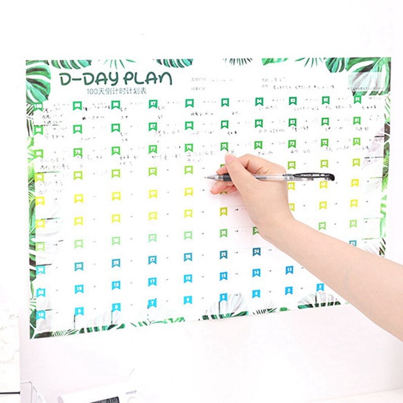 100 Day Countdown Calendar Learning Schedule Periodic Planner Table For Kids Study Planning Learning Supplies